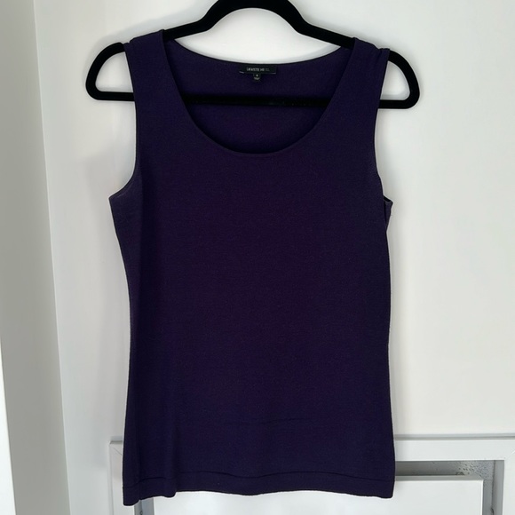 Deep purple wool tank top Lafayette 148 - Picture 1 of 4